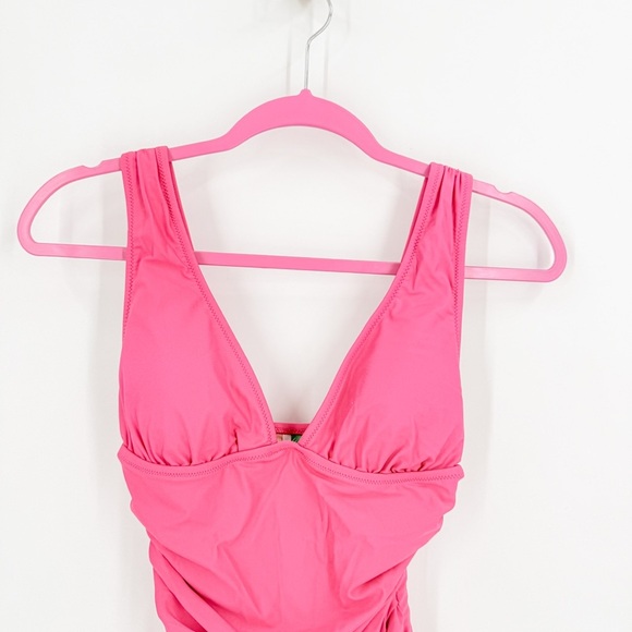 J. Crew Women's One Piece Swimsuit in Bright Pink - Picture 3 of 7
